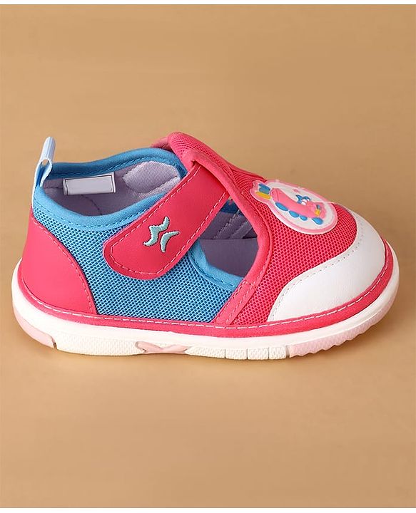 Cute Walk by Babyhug Velcro Closure Casual Shoes With Animal Applique - Purple