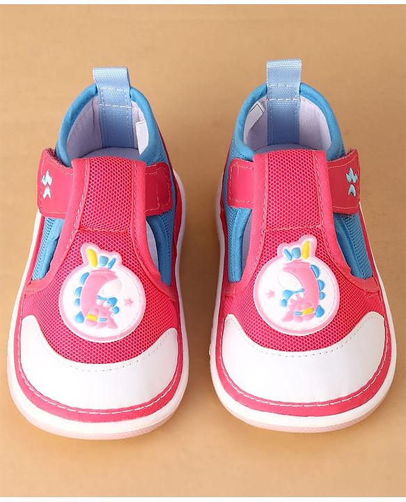 Cute Walk by Babyhug Velcro Closure Casual Shoes With Animal Applique - Purple