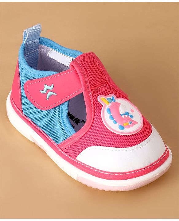 Cute Walk by Babyhug Velcro Closure Casual Shoes With Animal Applique - Purple