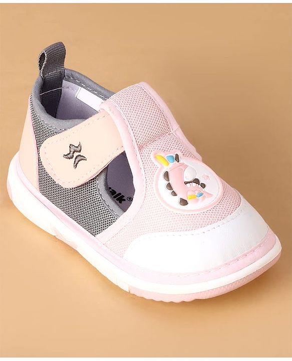 Cute Walk by Babyhug Velcro Closure Casual Shoes With Animal Applique - Purple