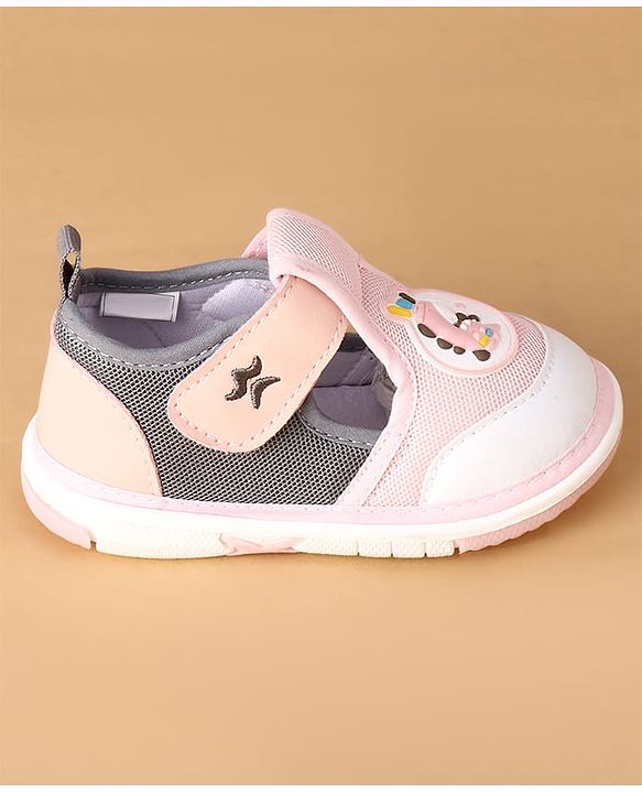 Cute Walk by Babyhug Velcro Closure Casual Shoes With Animal Applique - Purple