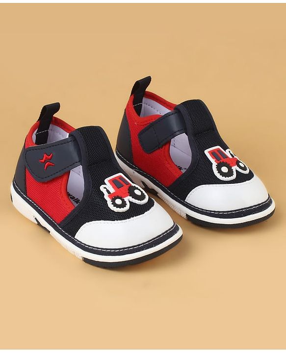 Cute Walk by Babyhug Casual Shoes With Velcro Closure & Vehicle Applique - Navy Blue