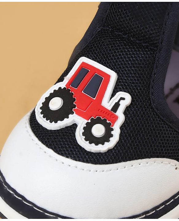 Cute Walk by Babyhug Casual Shoes With Velcro Closure & Vehicle Applique - Navy Blue