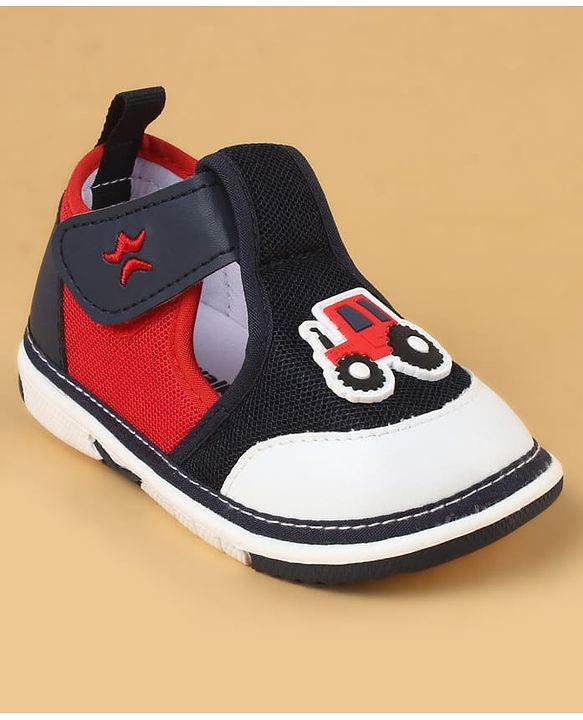 Cute Walk by Babyhug Casual Shoes With Velcro Closure & Vehicle Applique - Navy Blue
