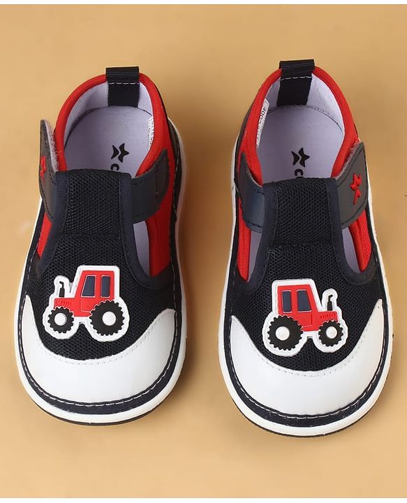 Cute Walk by Babyhug Casual Shoes With Velcro Closure & Vehicle Applique - Navy Blue