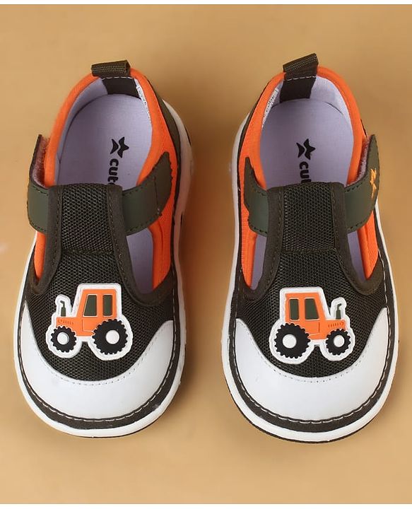 Cute Walk by Babyhug Casual Shoes With Velcro Closure & Vehicle Applique - Navy Blue