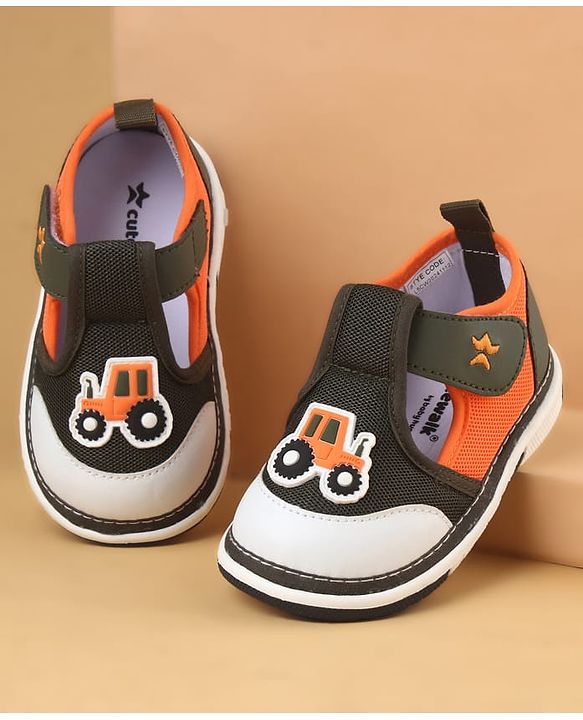 Cute Walk by Babyhug Casual Shoes With Velcro Closure & Vehicle Applique - Navy Blue