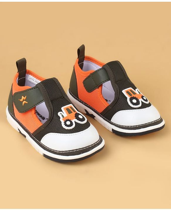 Cute Walk by Babyhug Casual Shoes With Velcro Closure & Vehicle Applique - Navy Blue