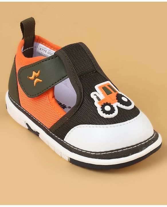 Cute Walk by Babyhug Casual Shoes With Velcro Closure & Vehicle Applique - Navy Blue