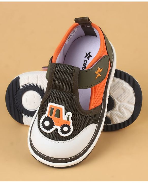 Cute Walk by Babyhug Casual Shoes With Velcro Closure & Vehicle Applique - Navy Blue