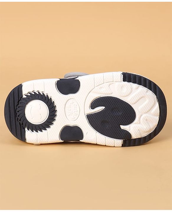 Cute Walk by Babyhug Casual Shoes With Velcro Closure & Bunny Face Applique - Grey