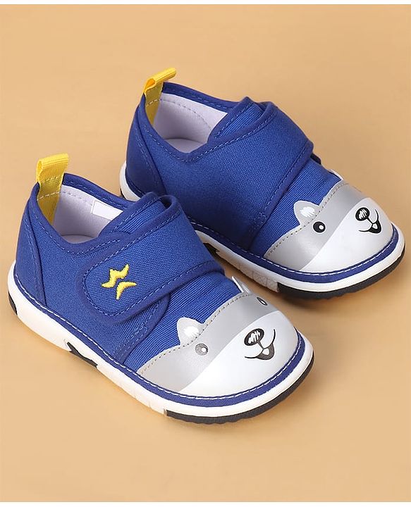 Cute Walk by Babyhug Casual Shoes With Velcro Closure & Bunny Face Applique - Grey
