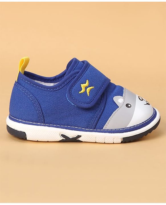 Cute Walk by Babyhug Casual Shoes With Velcro Closure & Bunny Face Applique - Grey