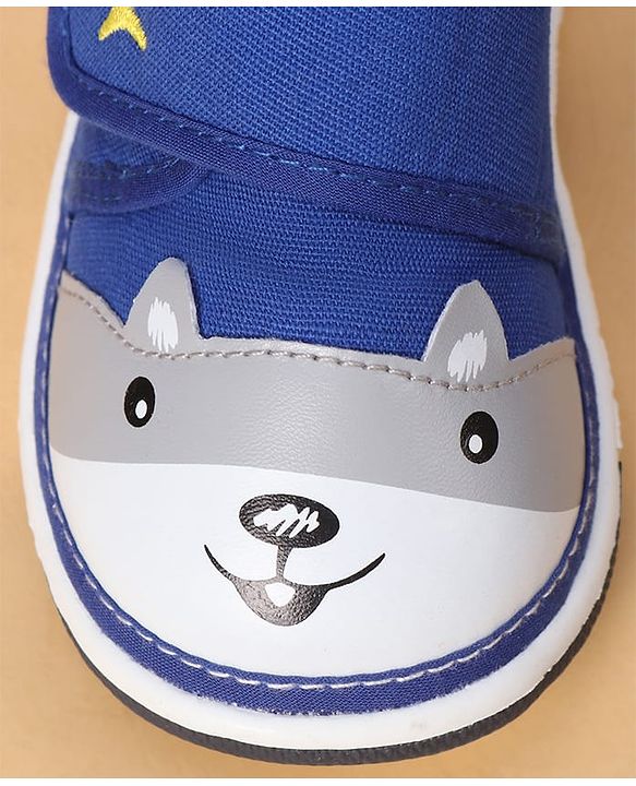 Cute Walk by Babyhug Casual Shoes With Velcro Closure & Bunny Face Applique - Grey