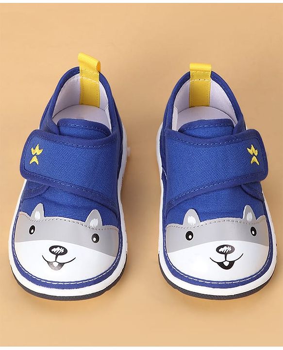 Cute Walk by Babyhug Casual Shoes With Velcro Closure & Bunny Face Applique - Grey