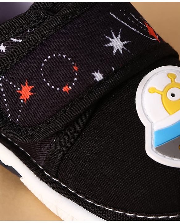 Cute Walk by Babyhug Velcro Closure Casual Shoes With Space Theme Print & Applique - Navy Blue