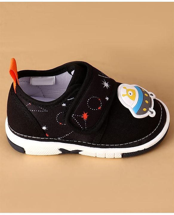Cute Walk by Babyhug Velcro Closure Casual Shoes With Space Theme Print & Applique - Navy Blue