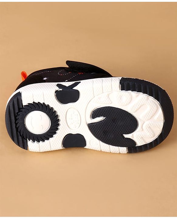 Cute Walk by Babyhug Velcro Closure Casual Shoes With Space Theme Print & Applique - Navy Blue