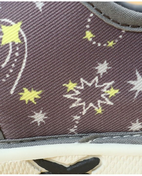 Cute Walk by Babyhug Velcro Closure Casual Shoes With Space Theme Print & Applique - Navy Blue