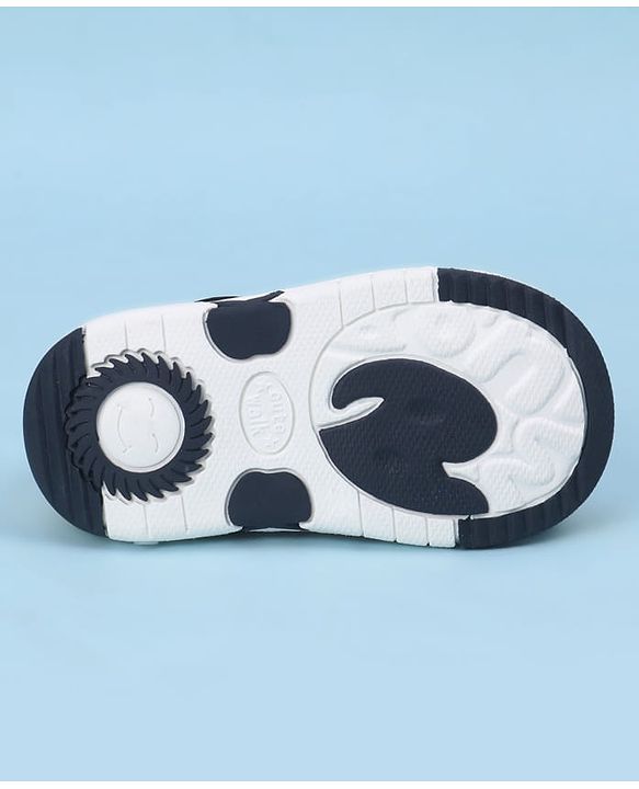 Cute Walk by Babyhug Casual Shoes With Velcro Closure & Face Applique - Black