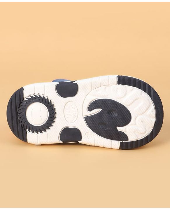 Cute Walk by Babyhug Casual Shoes With Velcro Closure & Face Applique - Black