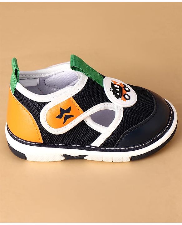 Cute Walk by Babyhug Velcro Closure Casual Shoes With Truck Applique - Navy Blue