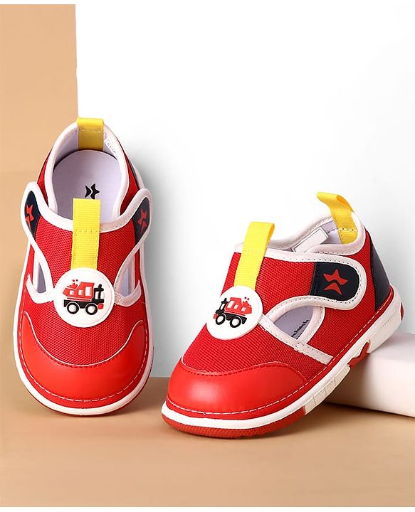 Cute Walk by Babyhug Velcro Closure Casual Shoes With Truck Applique - Navy Blue