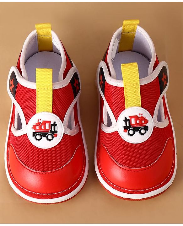 Cute Walk by Babyhug Velcro Closure Casual Shoes With Truck Applique - Navy Blue
