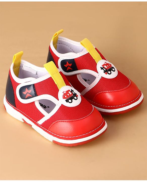 Cute Walk by Babyhug Velcro Closure Casual Shoes With Truck Applique - Navy Blue