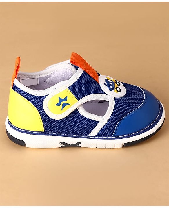 Cute Walk by Babyhug Velcro Closure Casual Shoes With Truck Applique - Navy Blue