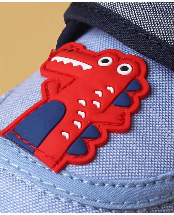 Cute Walk by Babyhug Casual Shoes With Dino Applique & Velcro Closure - Grey