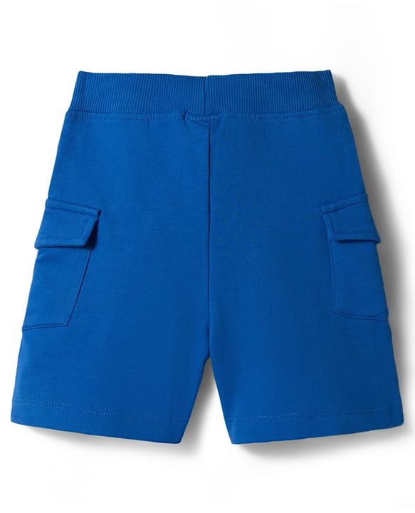 Babyhug Single Jersey Knit Half Sleeves T-Shirt & Shorts Set with Leaf Print - Blue