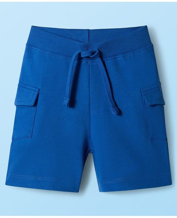 Babyhug Single Jersey Knit Half Sleeves T-Shirt & Shorts Set with Leaf Print - Blue