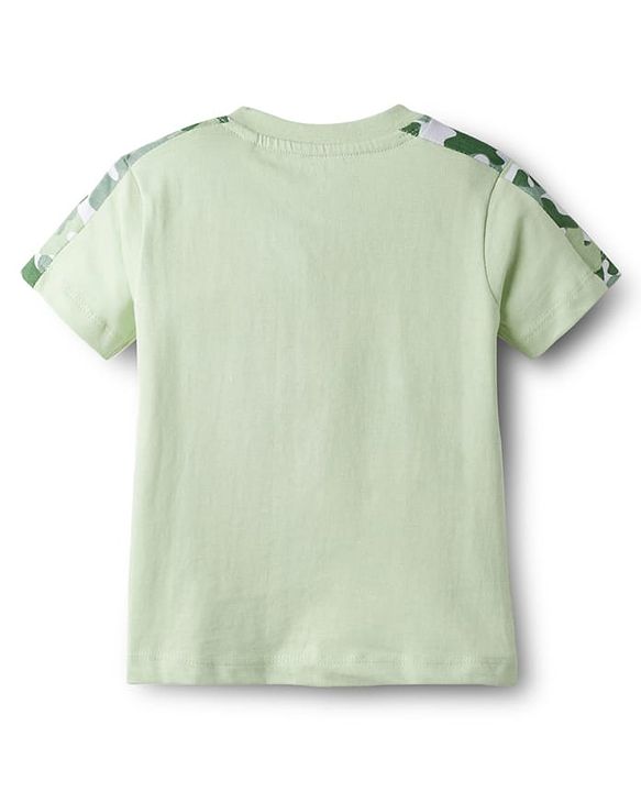 Babyhug Single Jersey Knit Half Sleeves T-Shirt & Shorts Set with Camouflage - Light Green