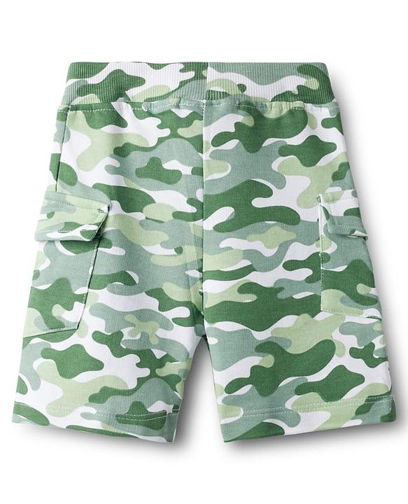 Babyhug Single Jersey Knit Half Sleeves T-Shirt & Shorts Set with Camouflage - Light Green