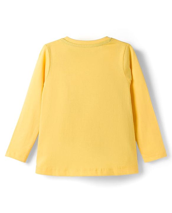 Babyhug Cotton Knit Full Sleeves Co-ord Night Suit With Unicorn Print - Yellow