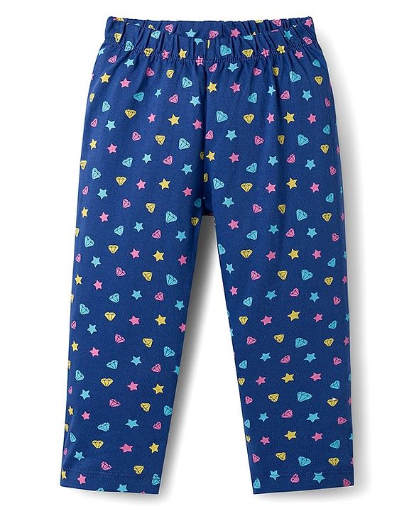 Babyhug Cotton Knit Full Sleeves Co-ord Night Suit With Unicorn Print - Yellow