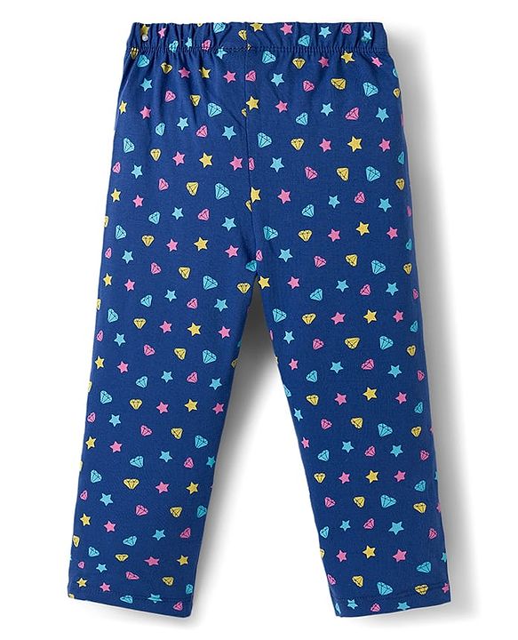 Babyhug Cotton Knit Full Sleeves Co-ord Night Suit With Unicorn Print - Yellow