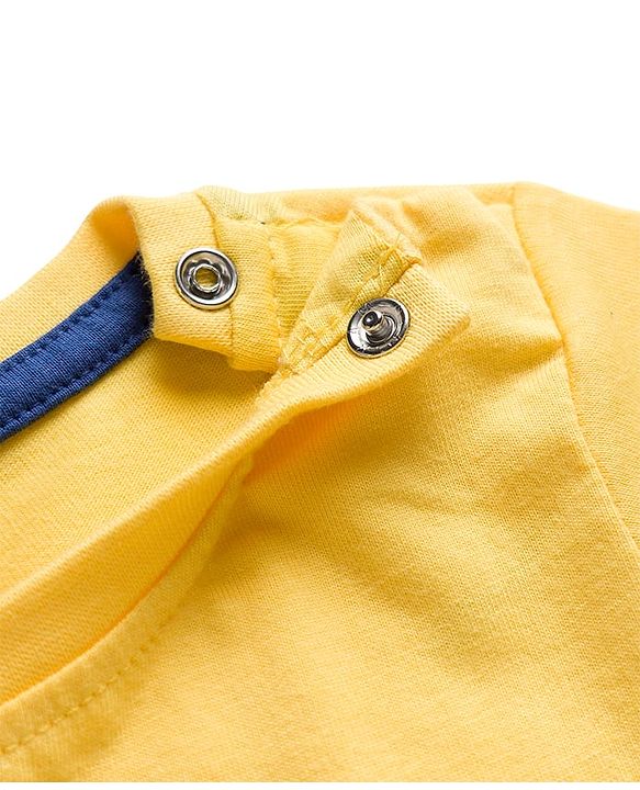 Babyhug Cotton Knit Full Sleeves Co-ord Night Suit With Unicorn Print - Yellow