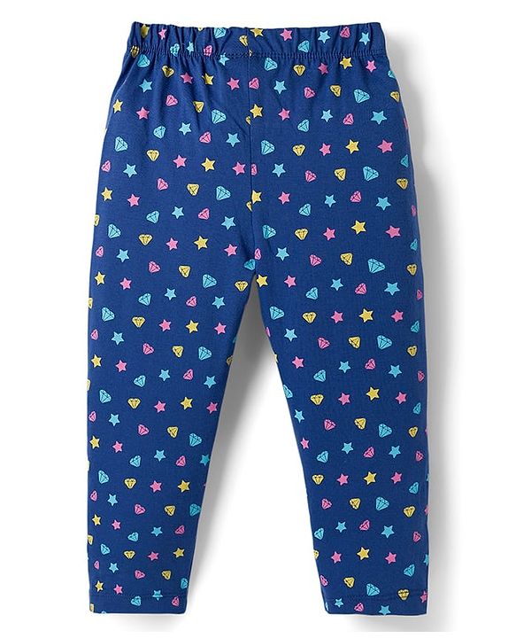 Babyhug Cotton Knit Full Sleeves Co-ord Night Suit With Unicorn Print - Yellow
