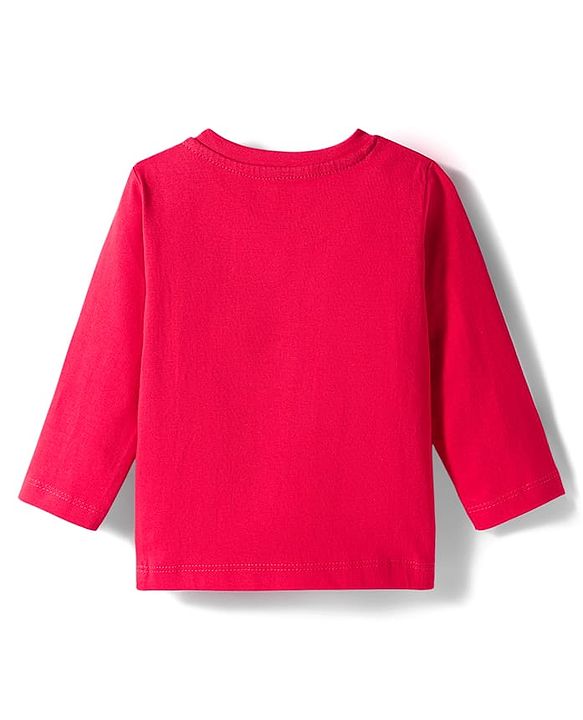 Babyhug Cotton Knit Full Sleeves Night Suit With Tiger Print - Red
