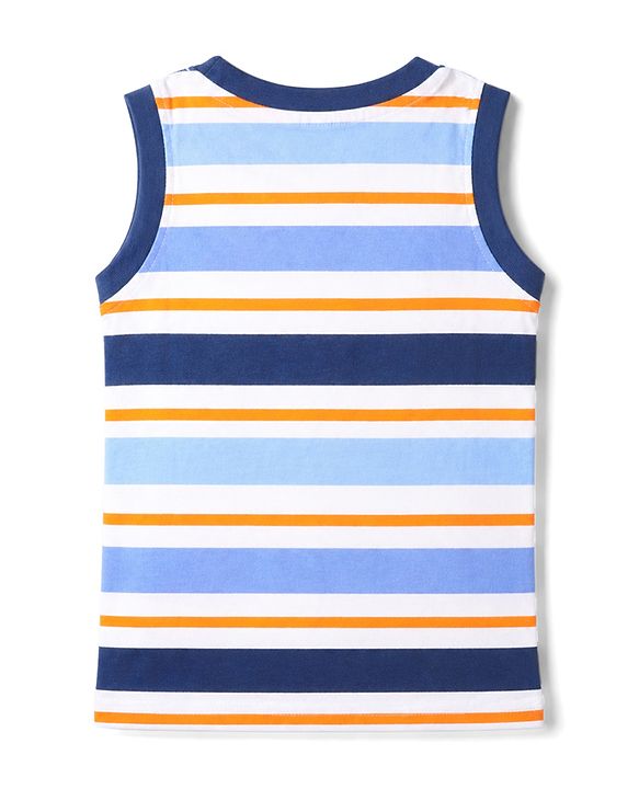 Babyhug Cotton Knit Tank T-Shirts Sleeveless with Graphics Pack of 3 -Multicolor