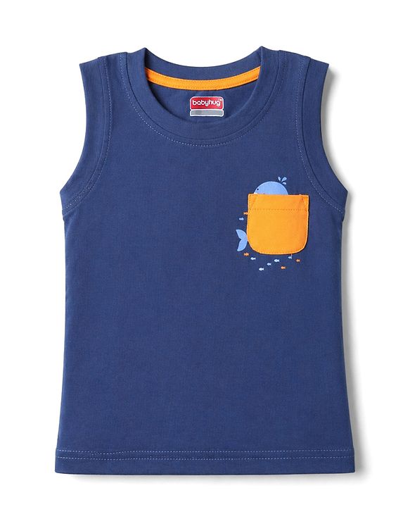 Babyhug Cotton Knit Tank T-Shirts Sleeveless with Graphics Pack of 3 -Multicolor