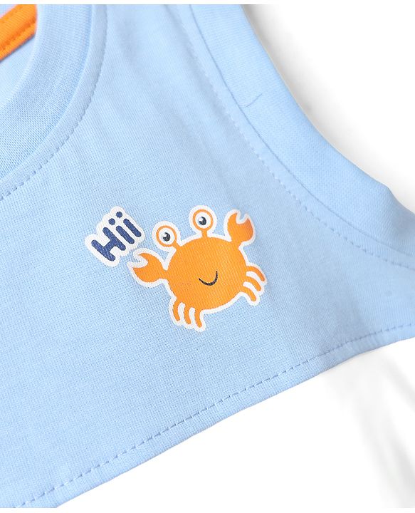 Babyhug Cotton Knit Tank T-Shirts Sleeveless with Graphics Pack of 3 -Multicolor