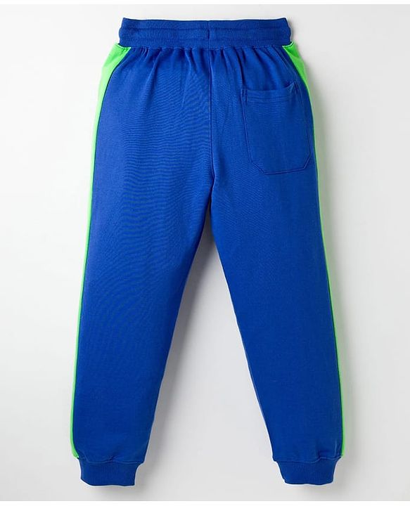 Pine Kids Knit Full Length  Cut & Sew Lounge Pant with Text Print - Navy Blue