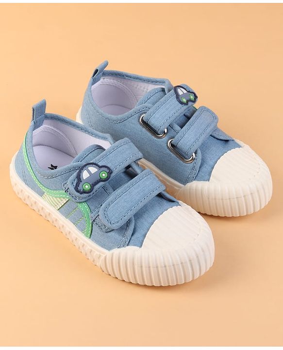 Cute Walk by Babyhug Velcro Closure Casual Shoes with Car Patch Detailing - Blue