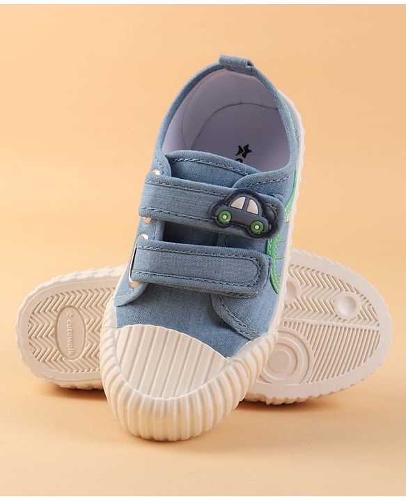 Cute Walk by Babyhug Velcro Closure Casual Shoes with Car Patch Detailing - Blue
