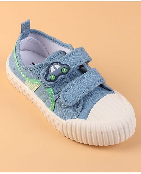 Cute Walk by Babyhug Velcro Closure Casual Shoes with Car Patch Detailing - Blue