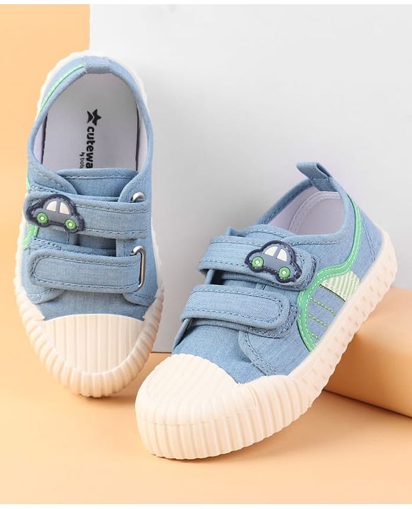 Cute Walk by Babyhug Velcro Closure Casual Shoes with Car Patch Detailing - Blue
