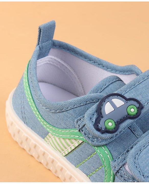 Cute Walk by Babyhug Velcro Closure Casual Shoes with Car Patch Detailing - Blue